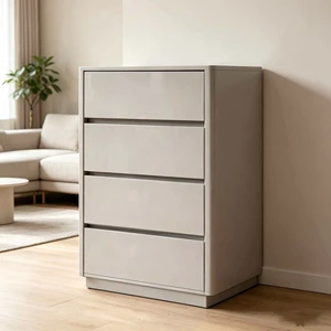 OEM 4-Drawer Solid Wood Dresser/Chest Drawers for Bedroom Living Room Furniture | Modern Storage Cabinet for Home Apartment Use