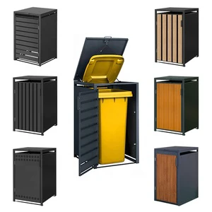 Outdoor Rectangular Open Top Waste Storage Sheds With Feature Designs For Bins