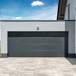 Australian Motorized Modern Entrance Entry New Black Overhead Sectional Full Panel Aluminum Carport Garage Door