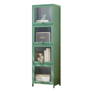 Kitchen Supplies with Door Flip Cabinet Shelf sealed Carbon Steel Living Room Removable Floor Shelf