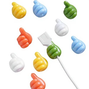 Creative Thumb Design Adhesive Plastic Wall Hook No Nail Traceless Cable Organizer for Toothbrush Towel Key Hanger Storage Clip