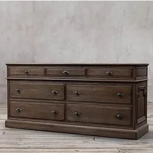 Vintage Farmhouse Solid Wood Dresser Multi-Size Rustic Chest of Drawers for Hall Made in China
