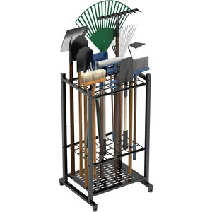 Heavy Duty Metal Folding Multifunction Garage Storage Shelf and Garden Tool Stand for Shed