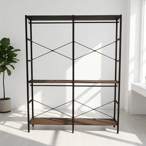 ZIRI Simple Wooden Bedroom Furniture Double-tier Hat and Coat Rack