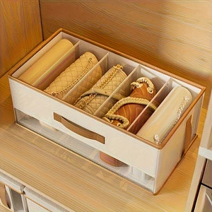 Square Fabric Storage Box Dustproof Large Capacity Compartments 35L Pants Bags Clothing Organizer Household Wardrobe