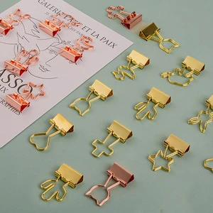 BSCI Verified Factory Custom Metal Binder Clip 19mm Different Handle Shape Metal Paper Binder Clip