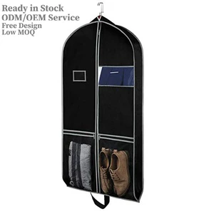 Wholesale Hanging Garment Bag, Dustproof Suit Cover with Clear Window and Storage Pockets for Closet
