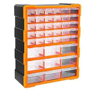 Basics Wall Mount Hardware and Craft Storage Cabinet Drawer Organizer 78 Drawers