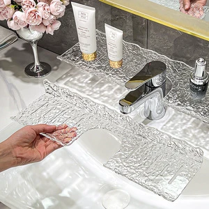 Acrylic Wall-Mounted Bathroom Faucet Storage Rack Multifunction Sustainable Design Modern Style Bathroom Shelf