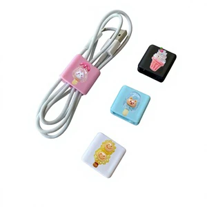 Cute Universal Cable Storage Cover Clip Desk Tidy Organizer Cable Winder Portable Wired Earphone Data Cord Storage Buckle