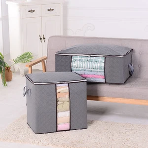 Eco-Friendly Steel Clear Window PVC Folding Storage Bag for Clothes Blanket Bedding Under-Bed Organizer