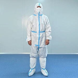 Pp Non Woven Industrial Safety Anti Static Lightweight Hooded Dust Suit Protective Clothing Disposable Coverall for Protection