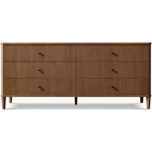 Modern Luxury Chest of Drawers 6 - Drawer Dresser Wooden Dresser with Storage for Bedroom