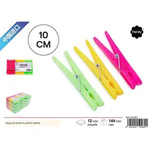 24-Piece Plastic Clothespins Metal and Fabric Material Cleaning Accessories for Clothes and Bag Drying