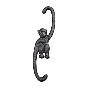 Customizable Multi Color Cast Iron Vintage Animal Garden Monkey Wall Hook Creative Hanging Rail for Hat Storage
