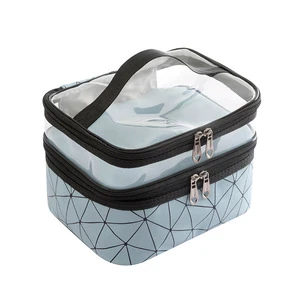2025 Double Layer Toilet Bags Travel Custom Big Capacity Cosmetic Bag for Girls