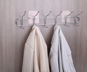 Space-Saving 5-Hook Wall-Mounted Double Row Hanging Rack for Kitchen & Entryway Storage Organization