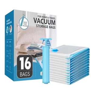 Factory Hot Sale 16-Piece Set Of Vacuum Compressed Space Saver Bags For Bedding Pillow Cloth Storage