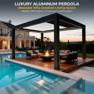 HENLIXO Hot Sale Aluminum Pergola Bioclimatic Motorized Louvered Roof System Outdoor Waterproof Gazebo Patio Easily Assembled