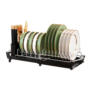 Slim Extendable Kitchen Plate Storage Drainer Cabinet Mini Expandable Compact Dish Drying Rack