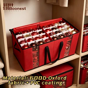 600D Oxford Fabric Christmas Ornament Storage Box , Large Capacity Holiday Decoration Organizer, Factory Direct Wholesale