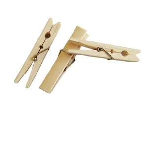 Large 9.5cm Bamboo Clothespin with Wood Clip and Metal Pegs Versatile for Clothing Kitchen Tool Organization in Living Room