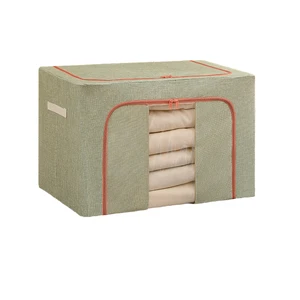 Extra Capacity Clothes Storage Bag Organizer Visualizing Clear Window Foldable Quilt Bag Clothing Storage Box With Zipper