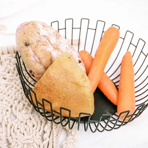 Wholesale Round Shaped Gold Metal Wire Storage Fruit Basket for Home Kitchen Artisan Home Decor