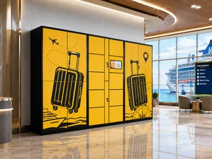 Smart Password Luggage Locker with Code Screen Self Service Storage Cabinet for Airport Station