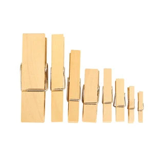 Mini Natural Wooden Clothespins with Jute Twine DIY Wooden Pins