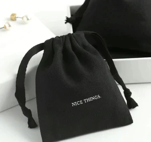 Custom Logo Cotton Fabric Packing Pouch Small Drawstring Bag Cotton Twill Weave Organic Tea Bags For Shopping Cotton Dust Bags