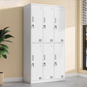 6 Door Large Staff Worker Clothes Changing Room Iron Key Lock Storage Cabinet Steel Metal Hospital Dressing Room Locker