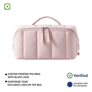 Nylon Eco-Friendly Zipper Portable Makeup Bag Large Capacity Travel Toilet Storage Solid Color Designer Antibacterial Waterproof