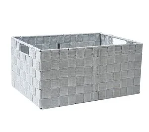 Customized Size Woven Basket Bin Container Stackable Storage Basket Handmade Woven Nylon Strap Storage Laundry Basket
