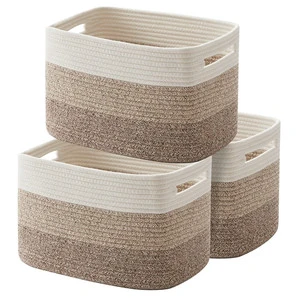 3 Sizes Small Woven Storage Baskets for Classroom Basket Containing Hanging Cotton Rope Weaved Drying Fruit Near Me Home Laundry