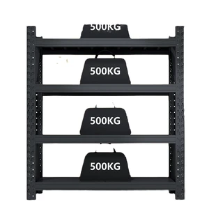 Black Knock Down Boltless Storage Practical Adjustable Black Metal Storage Shelf Rack Garage Tool & Auto Parts Storage Organizer