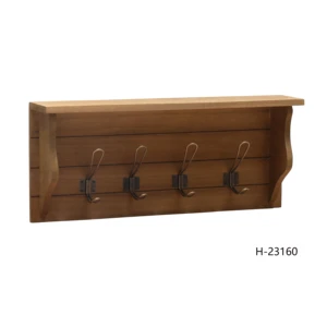 Wall-mounted Wooden Hat Rack with Shelf and Clothes Hanger for Kitchen & Bathroom Heavy Duty Multifunction Storage