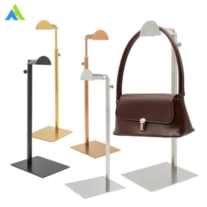 Luxury Modern Stainless Steel Electroplated Garment Stand Single Shelf Display Rack For Countertop Boutique Store