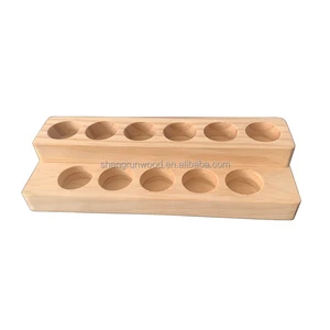 Essential Oil Display Stands Wood Cosmetic Organizer Oil Bottle Holder Double Layer Perfume Aromatherapy Organizer Tray