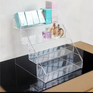 Factory Custom Design Transparent Acrylic Cosmetics Storage Display Perfume Makeup Cosmetic Display Stand