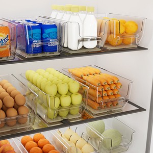 GREENSIDE High Quality PET Food Storage Box New Design Refrigerator Clear Organizer With Drain Pad For Kitchen And Fridge Use