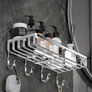 Modern Design Eco-Friendly Durable Stainless Steel Wall-Mounted Dual Tier Corner Mounted Hotel Shower Kitchen Spice Storage Rack