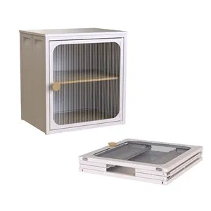 Durable Steel-Wood Combo Cabinet Organizer Sturdy Convenient Single Foldable Design Anti-Slip Feature Quick Easy Installation