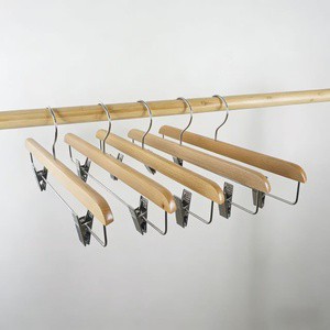 Natural Wooden Hanger Clips For Suit Dress Shirt Jeans Coat Pants-Eco-Friendly Non-Slip Space Saving Wardrobe Store Organizer