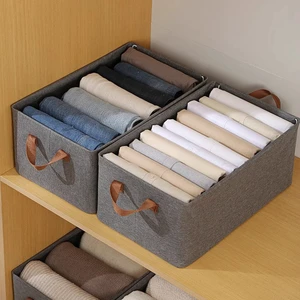 Cation Fabric Foldable Wardrobe Clothes Organizer With Handle Drawer Design For Jeans Or Clothing For Bedroom Living Room Use
