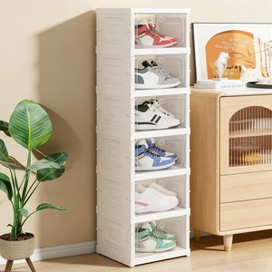 Factory OEM Foldable Sneaker Storage Box Magnetic Clear Door Moisture-proof Shoe Organizer Box Free-Installation AJ Display Case