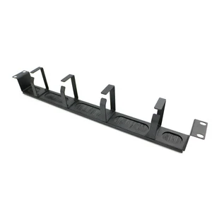 1U 19 Inch 4-ring All-metal Dust Proof Belt Brush Cable Organizer Integrated Wiring Trough in Machine Room Cable Manager