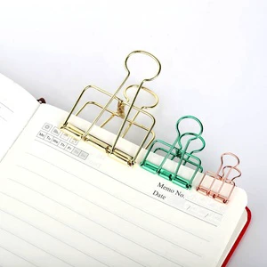Patterned Leather & Metal Paper Binder Clips School & Office Document File Organizer