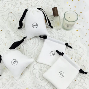 ZXF Soft Promotional Custom Luxury Dustproof Cosmetic Drawstring Velvet Bag for Jewelry Storage