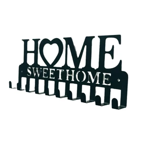 Creative Single-Layer Iron Heart Pattern Clothing Hooks Hangers 7 Hooks Eco-Friendly Modern Wall Hanging Coat Rack Hook